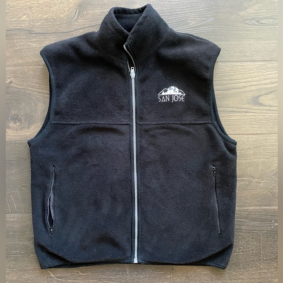 south bay sports wear Jackets & Blazers - San Jose Calif black fleece vest size M